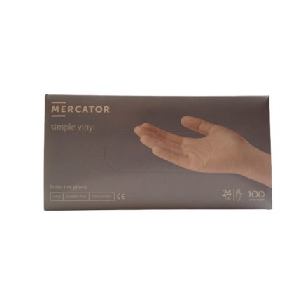 MERCATOR vinyl púdermentes kesztyű Áttetsző ";S"; -100 db