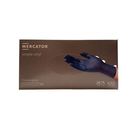 MERCATOR vinyl púdermentes kesztyű Kék ";L"; -100 db